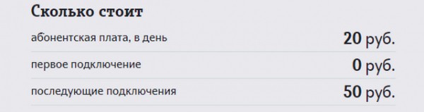 Услуга «День в сети» Услуга «День в сети»