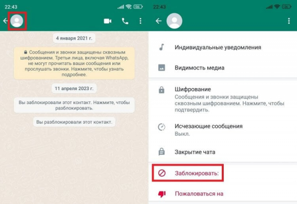 Как заблокировать контакт в WhtsApp и посмотреть всех заблокированных пользователей