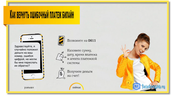 Как вернуть ошибочный платеж Билайн